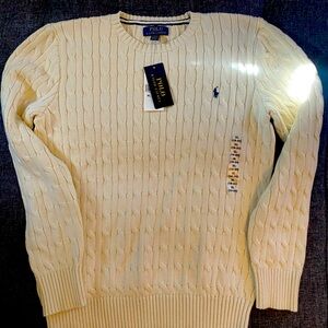 Polo Ralph Lauren Classic Cream Men’s Sweater XL 18-20 NWT